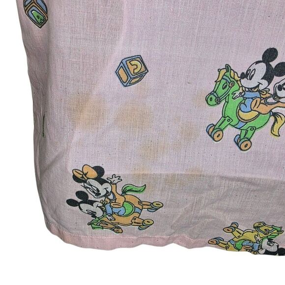 Vintage Disney Babies Mickey Minnie V-neck Scrub Top Womens XS Pink CUTTER - Picture 5 of 6